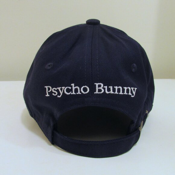 NEW Psycho Bunny navy hat with bunny skull and crossbones - Picture 2 of 7